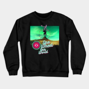 One World Einrad Kunst Artist Zirkus Design Crewneck Sweatshirt